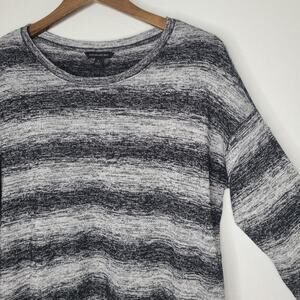 Banana Republic Black and White Striped Sweater Top Long Sleeve Medium